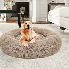 Plush Donut Dog Bed – Anti-Slip & Cozy