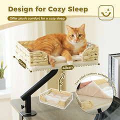 360° Rotatable Cat Desk Bed with Adjustable Stand