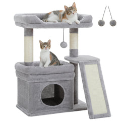 27” Safe & Stable Cat Tree with Condo & Sisal Scratcher
