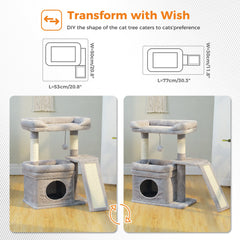 27” Safe & Stable Cat Tree with Condo & Sisal Scratcher