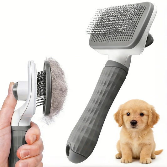 Self-Cleaning Pet Grooming Brush – One-Click Hair Removal for Dogs & Cats