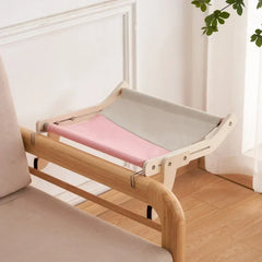 Wooden Cat Window Hammock – Hanging Basking Bed with Detachable Frame