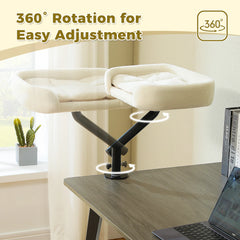 360° Rotatable Cat Desk Bed with Adjustable Stand