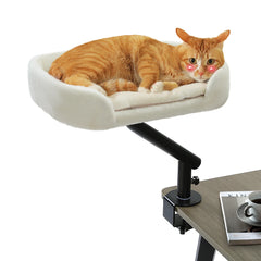 360° Rotatable Cat Desk Bed with Adjustable Stand