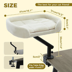 360° Rotatable Cat Desk Bed with Adjustable Stand