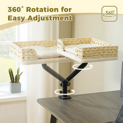 360° Rotatable Cat Desk Bed with Adjustable Stand