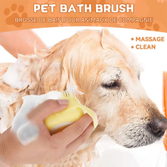 Silicone Pet Bath Massage Brush – Soft, Safe & Easy Grooming
