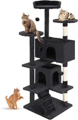 Multi-Level Cat Tree with Scratching Posts & Platforms – Dark Gray
