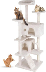 Multi-Level Cat Tree with Scratching Posts & Platforms – Dark Gray