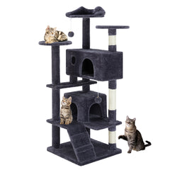 54” Multi-Level Cat Tree Tower with Scratching Posts