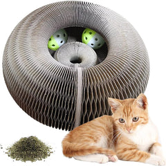 Magic Round Cat Scratcher with Ball – Claw Grinder & Climbing Toy