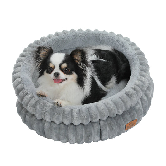 Cozy Round Pet Bed for Medium Dogs & Indoor Cats – Washable All-Season Design with Anti-Slip Bottom, Soft Comfort Pet House