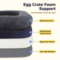 Foldable Plush Dog Bed Sofa for Large Dogs – Washable Pet Couch with Non-Slip Bottom, Cozy Comfort for Adults & Kids
