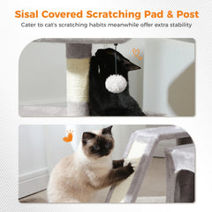 27” Safe & Stable Cat Tree with Condo & Sisal Scratcher