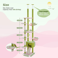 Ultimate Adjustable Cat Tree – Floor to Ceiling Comfort & Play