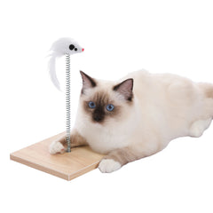 Modern Wooden Cat Condo House with Removable Soft Mats – Cat Tree Tower with Scratching Pad, Cozy Bed & Interactive Kitten Toys