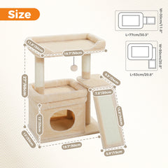 27” Safe & Stable Cat Tree with Condo & Sisal Scratcher