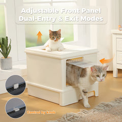 Enclosed Cat Litter Box with Lid & Scoop – Large Indoor Cat Toilet with Pull-Out Drawer, Top Exit Design & Anti-Tracking System