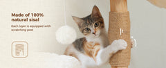 Modern Solid Wood Cat Tree Tower – Luxury Indoor Cat Condo with Cozy Hammock, Flower Bed, Scratching Post & Interactive Cat Toys