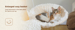 Modern Solid Wood Cat Tree Tower – Luxury Indoor Cat Condo with Cozy Hammock, Flower Bed, Scratching Post & Interactive Cat Toys