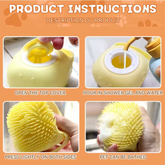 Silicone Pet Bath Massage Brush – Soft, Safe & Easy Grooming