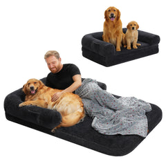 Foldable Plush Dog Bed Sofa for Large Dogs – Washable Pet Couch with Non-Slip Bottom, Cozy Comfort for Adults & Kids