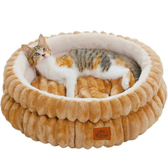 Cozy Round Pet Bed for Medium Dogs & Indoor Cats – Washable All-Season Design with Anti-Slip Bottom, Soft Comfort Pet House