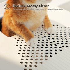 Enclosed Cat Litter Box with Lid & Scoop – Large Indoor Cat Toilet with Pull-Out Drawer, Top Exit Design & Anti-Tracking System