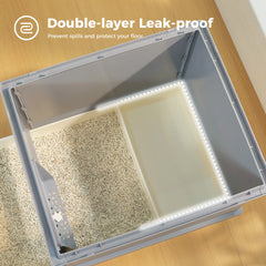 Enclosed Cat Litter Box with Lid & Scoop – Large Indoor Cat Toilet with Pull-Out Drawer, Top Exit Design & Anti-Tracking System