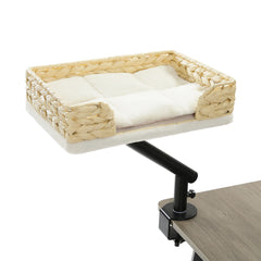 360° Rotatable Cat Desk Bed with Adjustable Stand