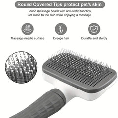 Self-Cleaning Pet Grooming Brush – One-Click Hair Removal for Dogs & Cats