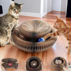 Magic Round Cat Scratcher with Ball – Claw Grinder & Climbing Toy