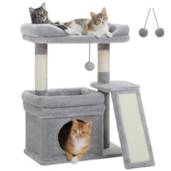 27” Safe & Stable Cat Tree with Condo & Sisal Scratcher