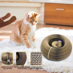Magic Round Cat Scratcher with Ball – Claw Grinder & Climbing Toy