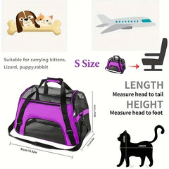 Breathable Pet Travel Bag – Portable Carrier for Puppies & Cats