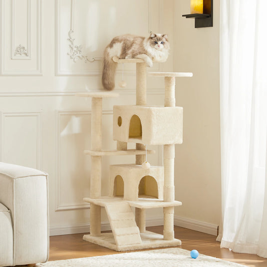 54” Multi-Level Cat Tree Tower with Scratching Posts