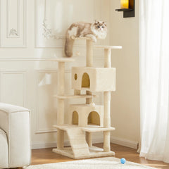 54” Multi-Level Cat Tree Tower with Scratching Posts