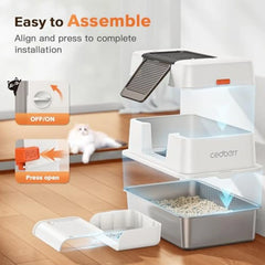 Premium Stainless Steel Enclosed Cat Litter Box – Large, Odor-Free & Easy Clean