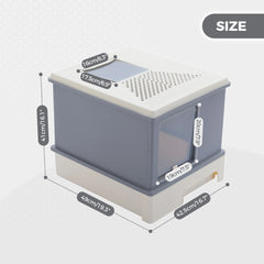 Enclosed Cat Litter Box with Lid & Scoop – Large Indoor Cat Toilet with Pull-Out Drawer, Top Exit Design & Anti-Tracking System