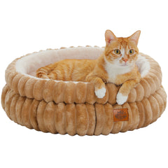 Cozy Round Pet Bed for Medium Dogs & Indoor Cats – Washable All-Season Design with Anti-Slip Bottom, Soft Comfort Pet House
