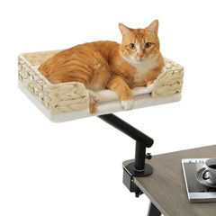 360° Rotatable Cat Desk Bed with Adjustable Stand