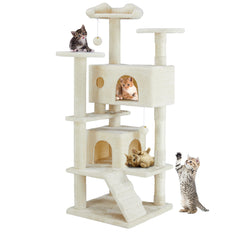 54” Multi-Level Cat Tree Tower with Scratching Posts