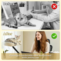 360° Rotatable Cat Desk Bed with Adjustable Stand