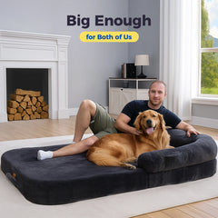 Foldable Plush Dog Bed Sofa for Large Dogs – Washable Pet Couch with Non-Slip Bottom, Cozy Comfort for Adults & Kids