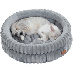 Cozy Round Pet Bed for Medium Dogs & Indoor Cats – Washable All-Season Design with Anti-Slip Bottom, Soft Comfort Pet House