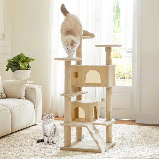 54” Multi-Level Cat Tree Tower with Scratching Posts
