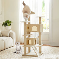 54” Multi-Level Cat Tree Tower with Scratching Posts