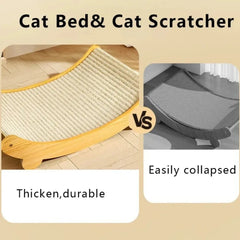 Wooden Cat Scratcher Bed – Detachable & Wear-Resistant Toy