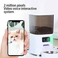 Smart Automatic Pet Feeder with Camera – WiFi Dog & Cat Food Dispenser with Timer & Stainless Steel Bowl