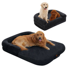 Foldable Plush Dog Bed Sofa for Large Dogs – Washable Pet Couch with Non-Slip Bottom, Cozy Comfort for Adults & Kids